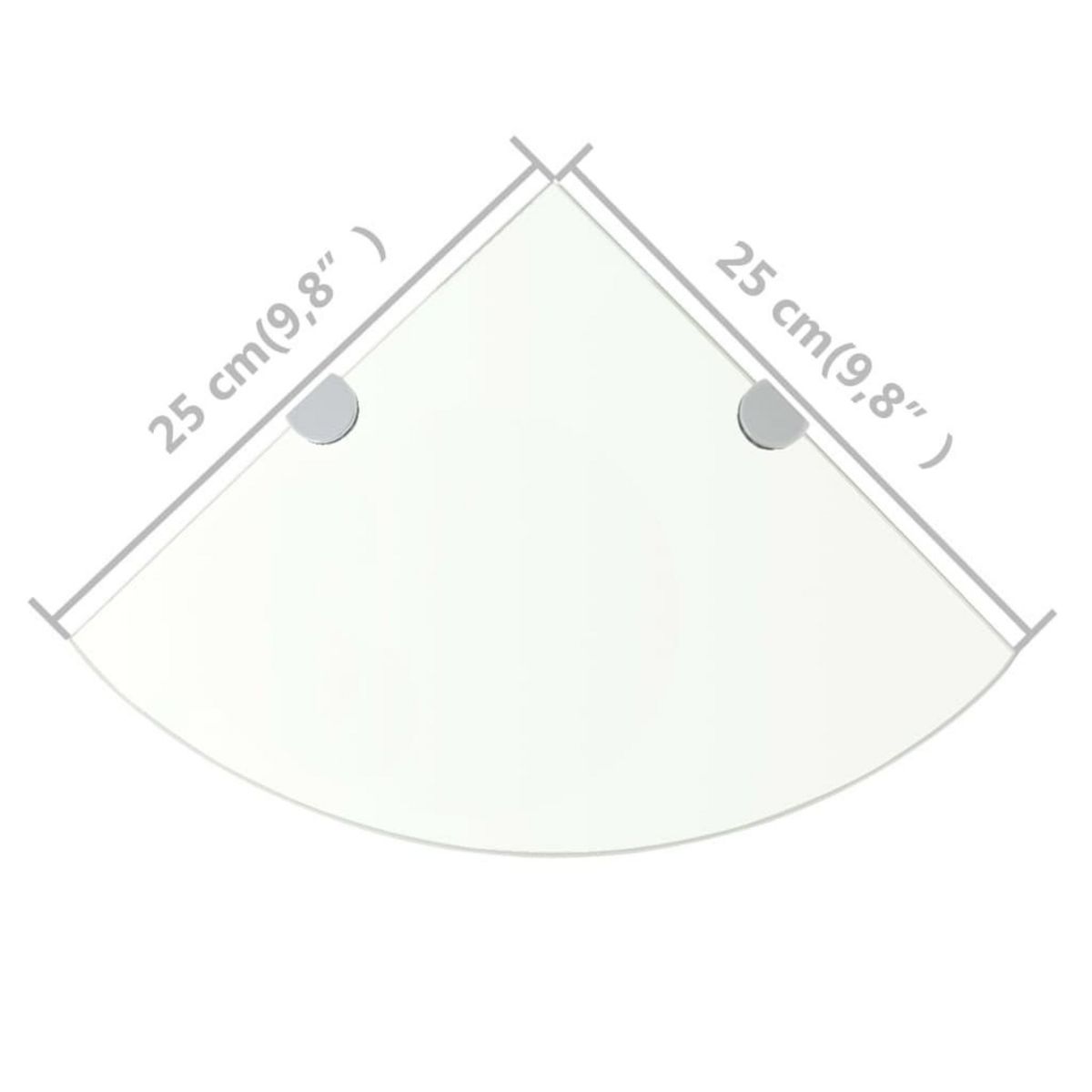VIDAXL Etageres d'angle 2 pcs et supports Verre Transparent 25x25 cm