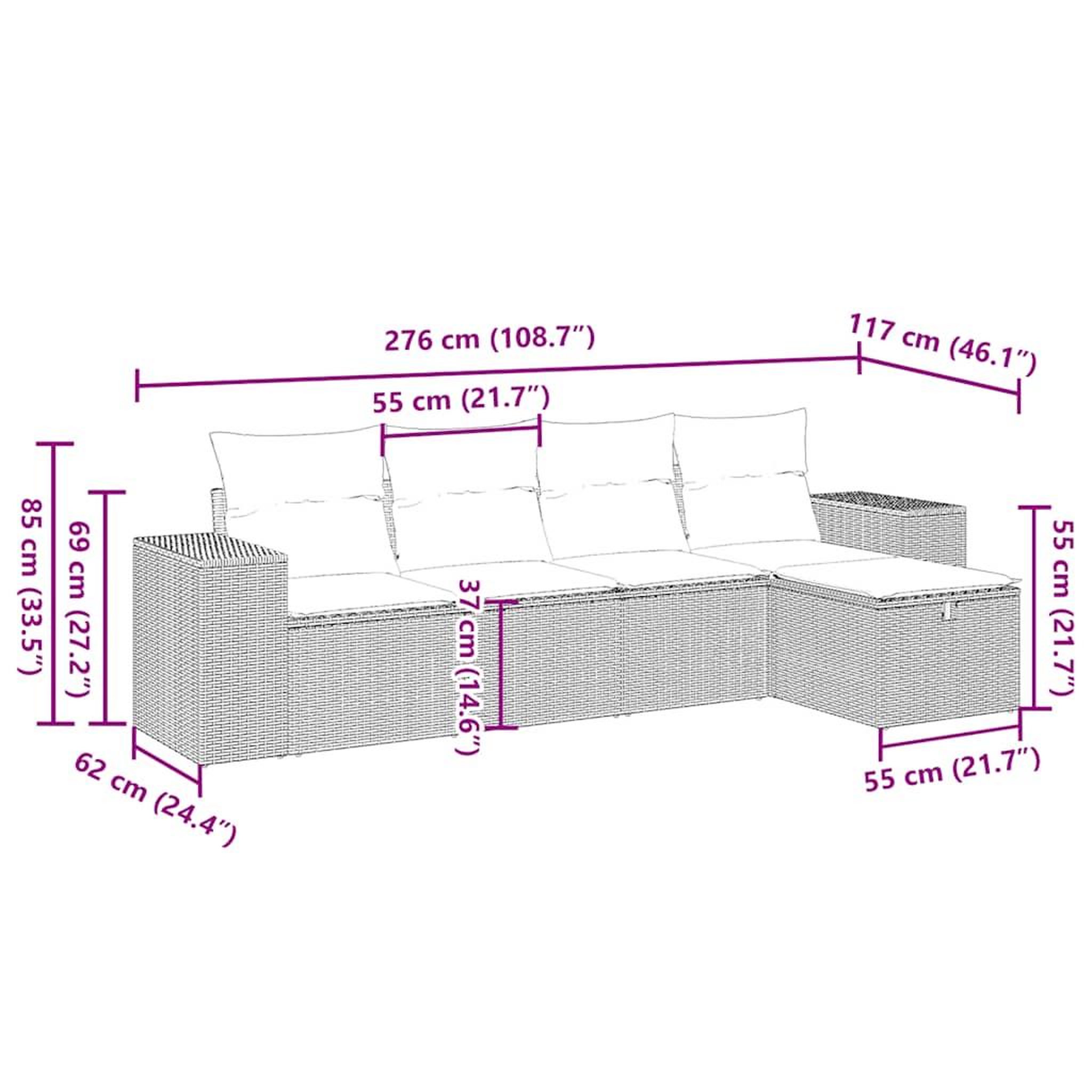 Voir la diapositive 5 : VIDAXL Salon de jardin 5 pcs avec coussins gris clair resine tressee
