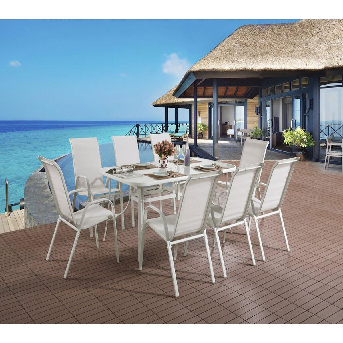 Habitat et Jardin Table de jardin  Cordoba  - Phoenix - 8 places - Blanc