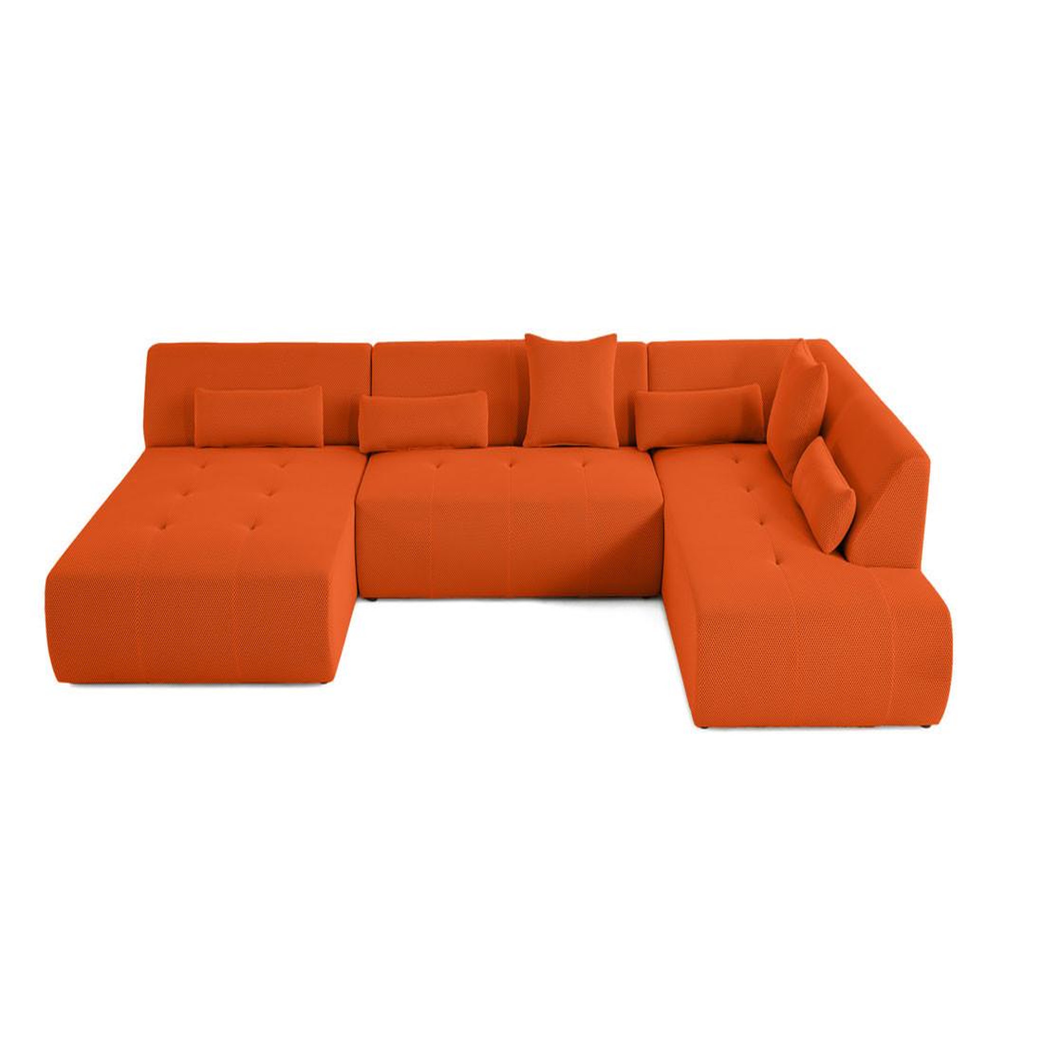 Voir la diapositive 6 : LISA DESIGN Onyx - canapé panoramique d'angle droit - 7 places - en tissu mailles 3d