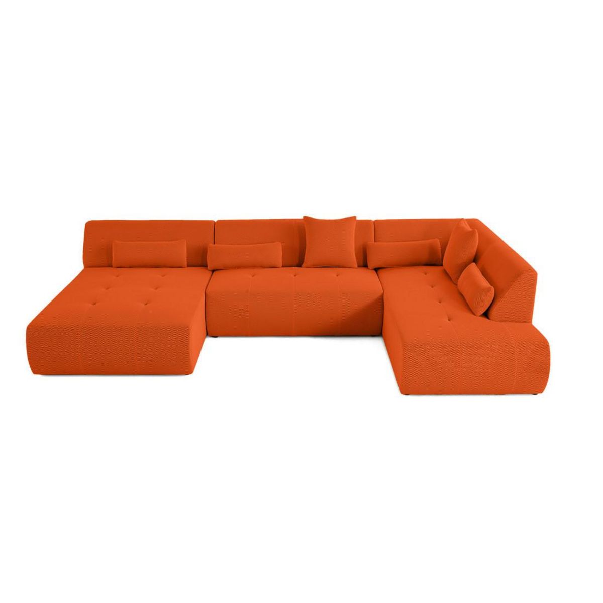 LISA DESIGN Onyx - canapé panoramique d'angle droit - 7 places - en tissu mailles 3d