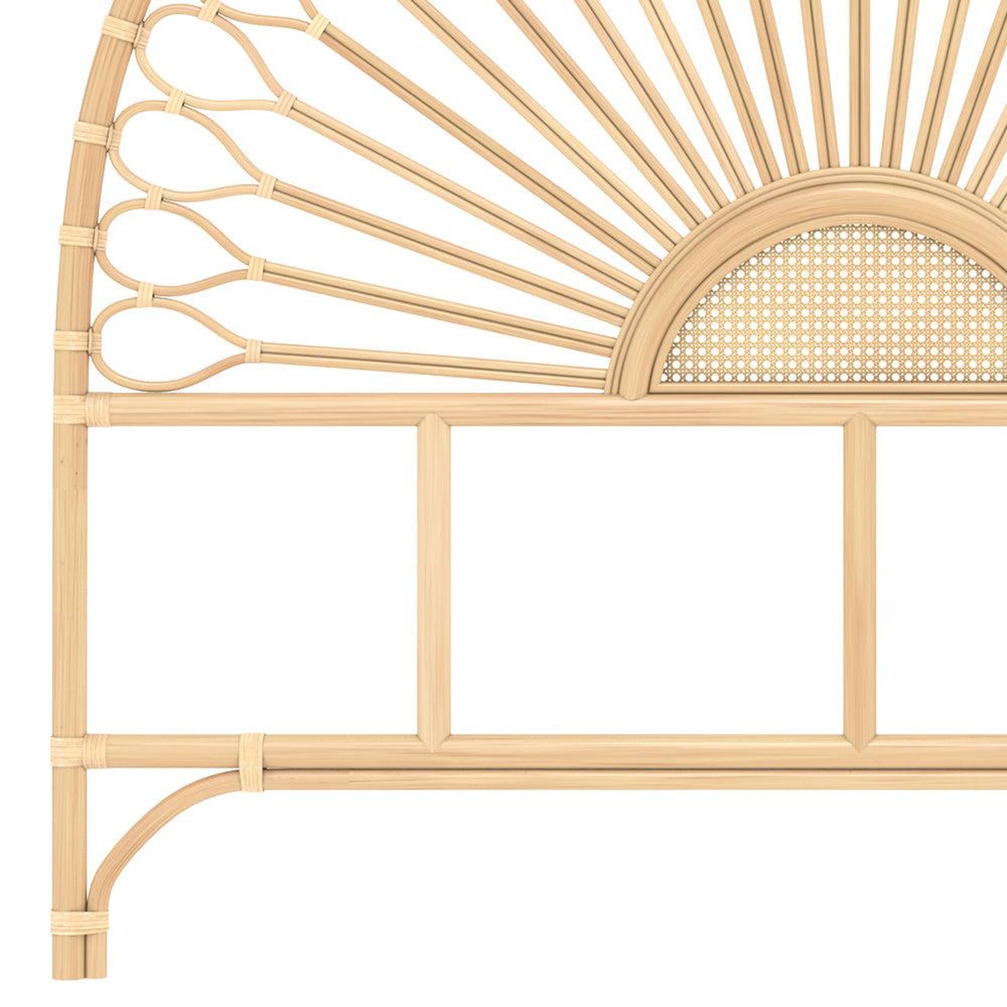 Voir la diapositive 3 : MAISON PAVANE Tête de lit en rotin naturel 140 cm-alan