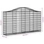 Voir la diapositive 6 : VIDAXL Panier de gabions arque 200x30x100/120 cm Fer galvanise