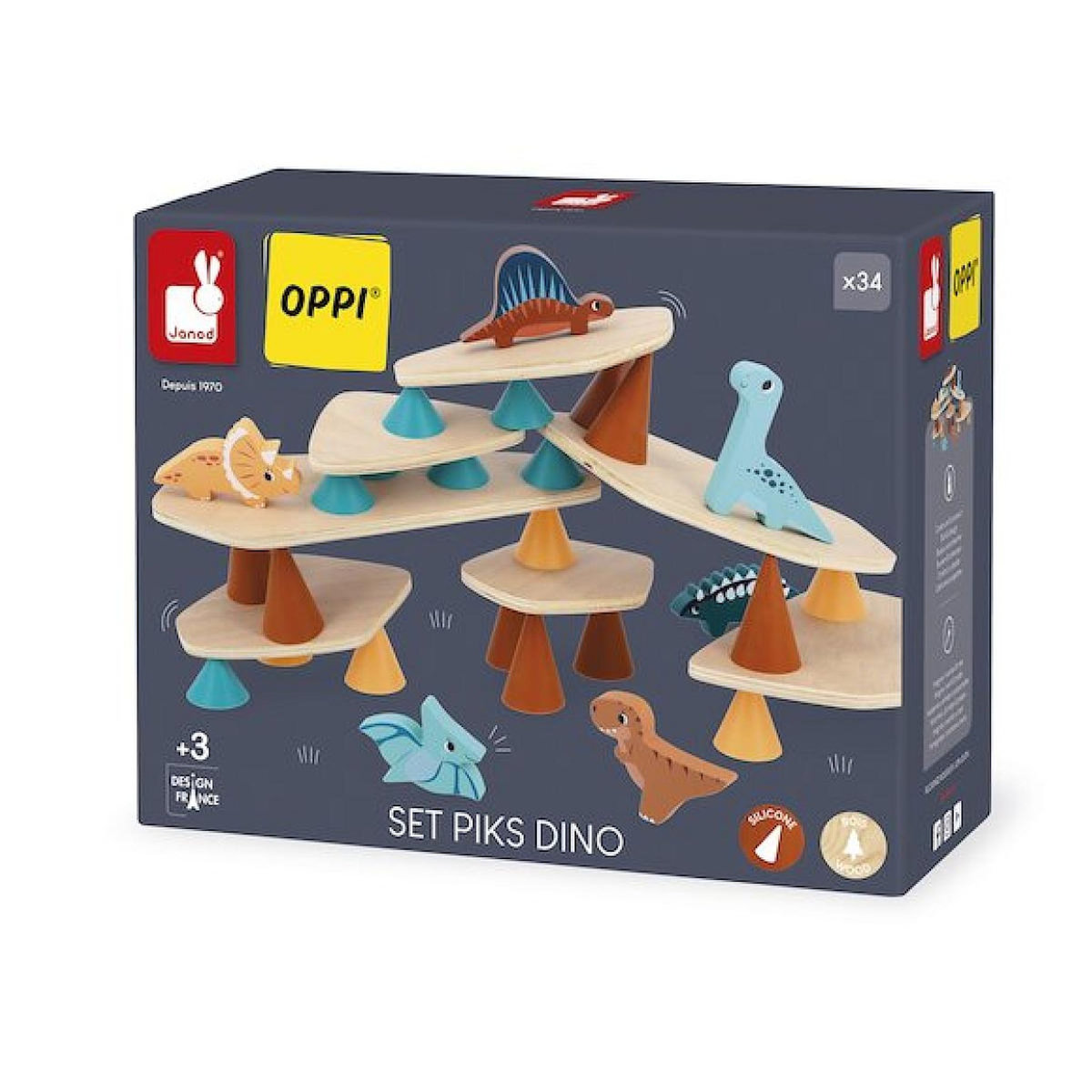 Juratoys-Janod Set construction Piks Dino de Oppi
