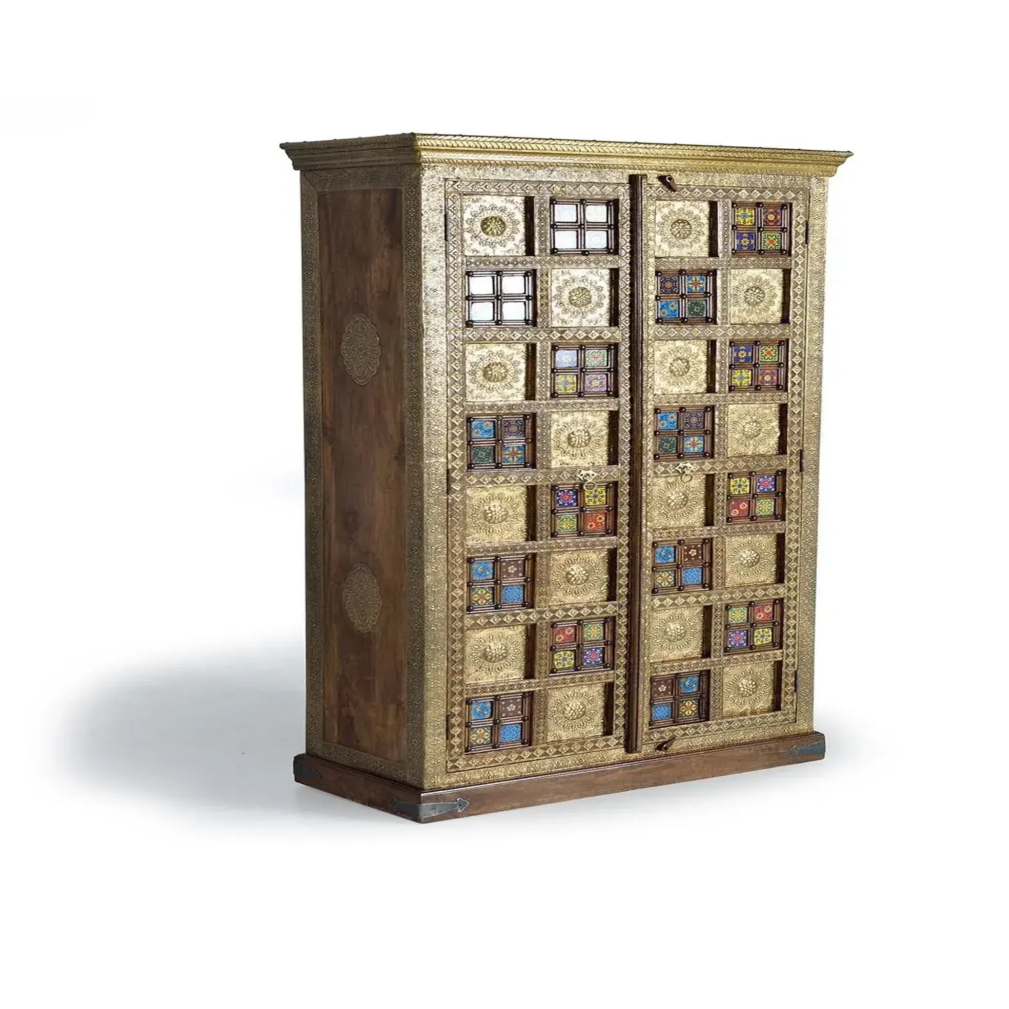 Voir la diapositive 3 : GINER Y COLOMER SL Armoire en bois d'acacia 100cm style artisanal ethnique