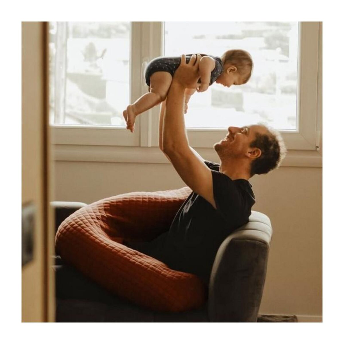 BEABA BEABA, Big Flopsy™, Fleur de coton, Brique, 170 cm