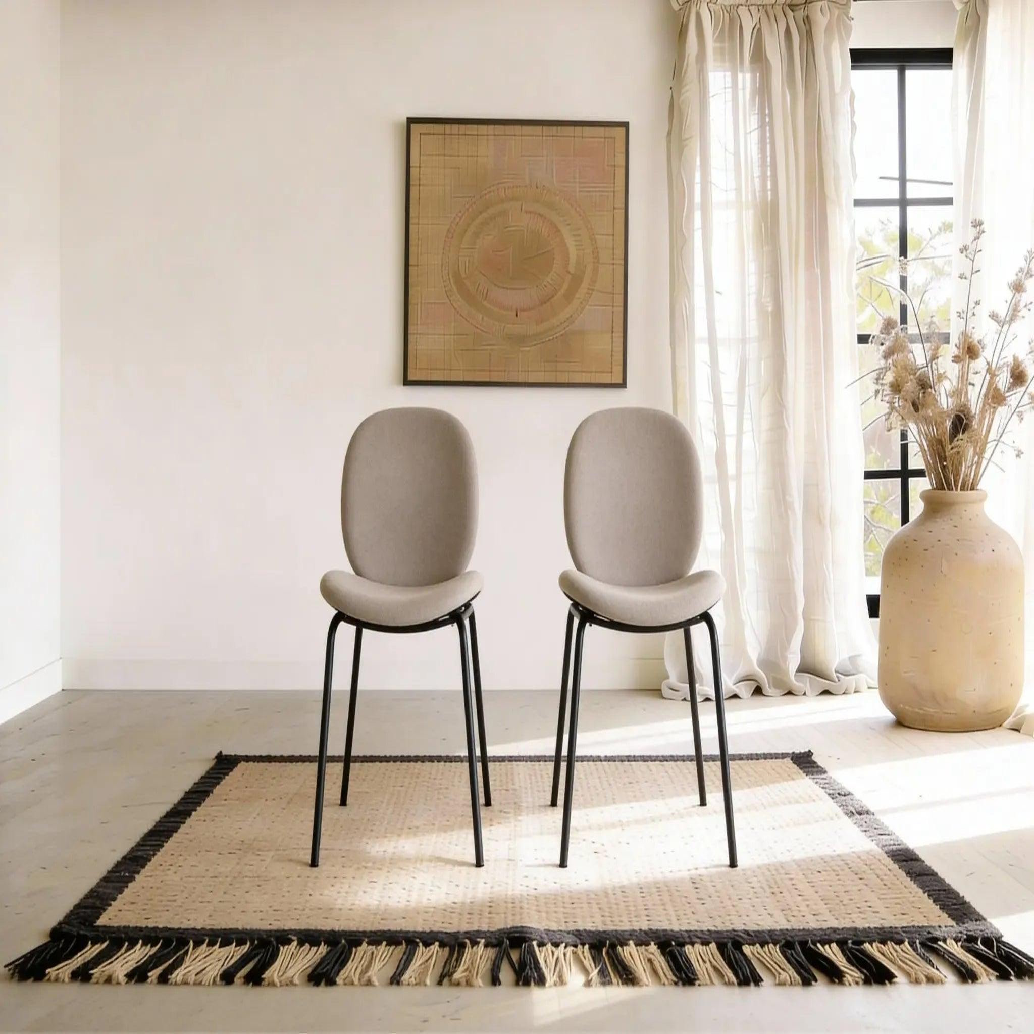 Voir la diapositive 2 : CASANOVA PARIS Line - lot de 2 chaises pieds en métal noir