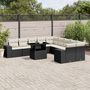 Voir la diapositive 1 : VIDAXL Salon de jardin 11 pcs avec coussins noir resine tressee