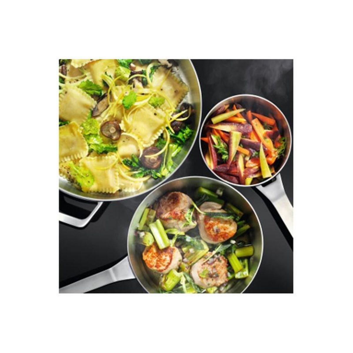 ELECTROLUX Table de cuisson à induction 59cm 3 feux 7350w blanc - eiv63342cw