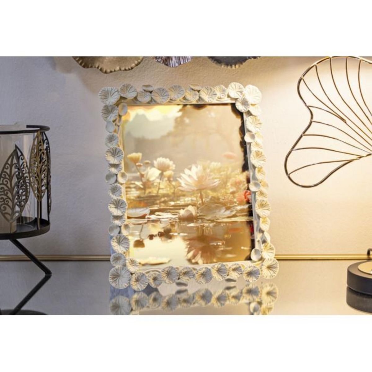 Paris Prix Cadre Photo Déco Fleurs  Lotus  20x25cm Crème