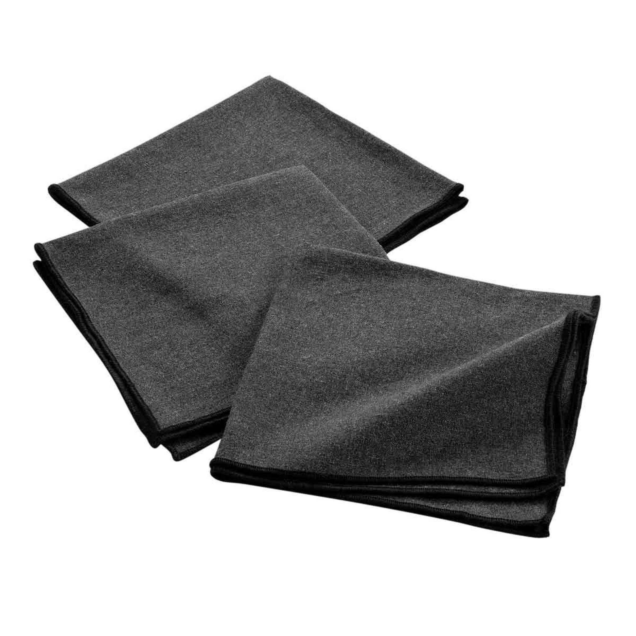 Douceur d'Intérieur Lot de 3 serviettes de table  mistraline  40x40cm anthracite