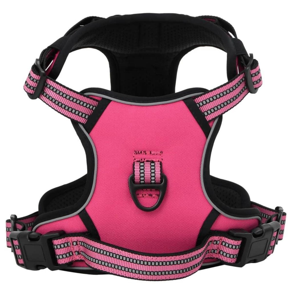 VIDAXL Harnais pour chien avec bandes reflechissantes reglables rose M