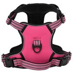 VIDAXL Harnais pour chien avec bandes reflechissantes reglables rose M
