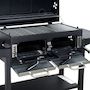 Voir la diapositive 3 : SWEEEK Barbecue Grill charbon de bois - Bernard XL Noir - Avec récupérateur de cendres. aérateurs. bac charbon ajustable et tablettes rabattables. L 160 x P 107.5 x H 141cm