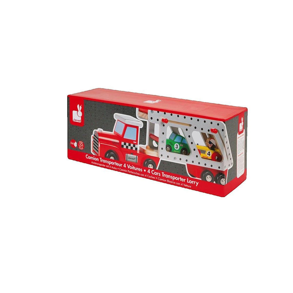 Juratoys-Janod Camion transporteur 4 voitures