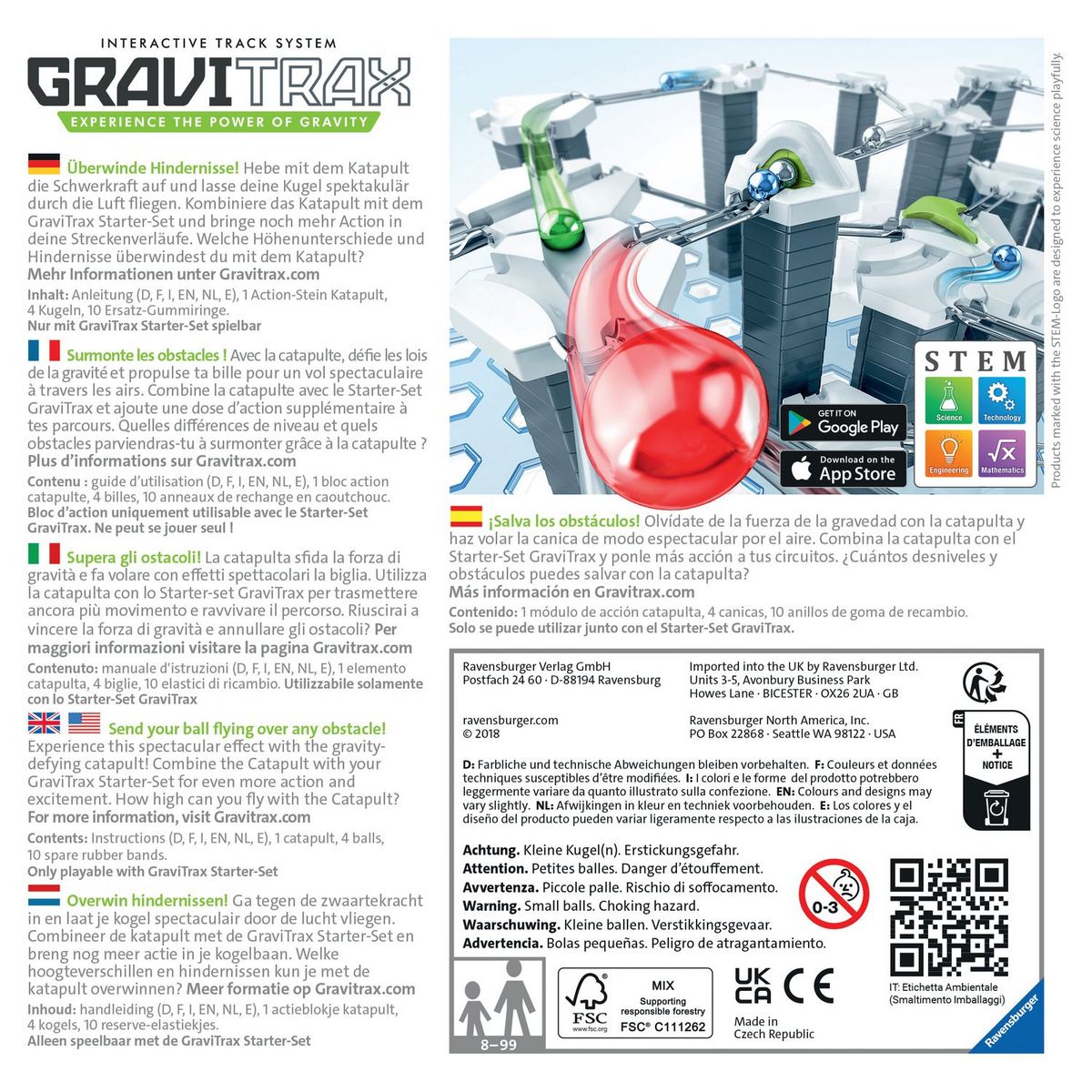 RAVENSBURGER Jeu de construction GraviTrax - Bloc d'action Catapulte