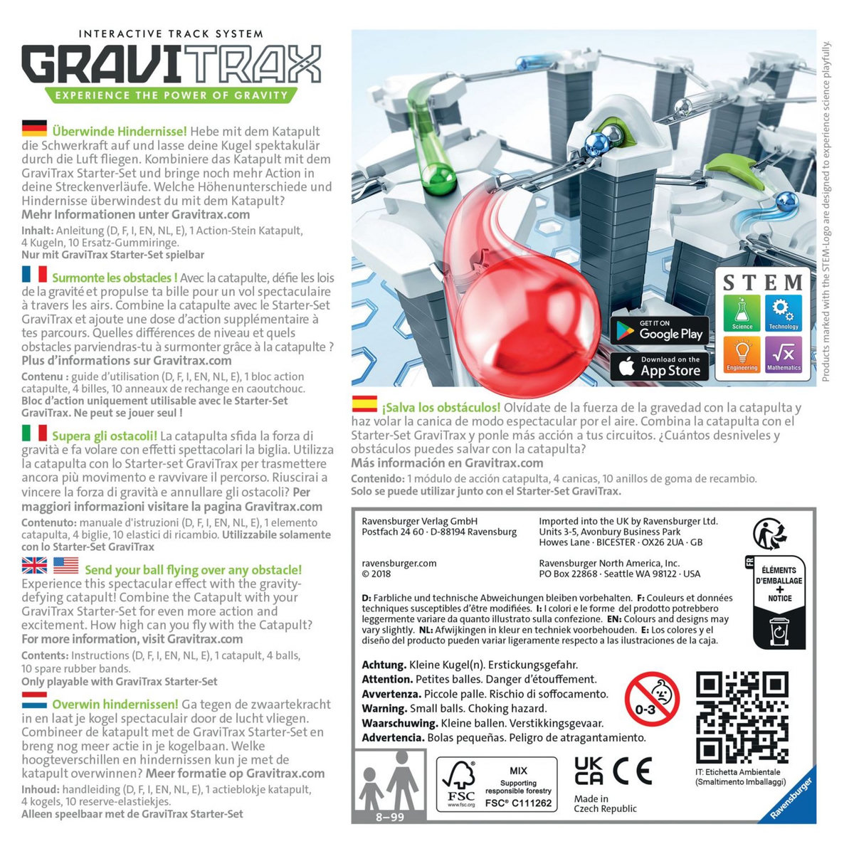 RAVENSBURGER Jeu de construction GraviTrax - Bloc d'action Catapulte