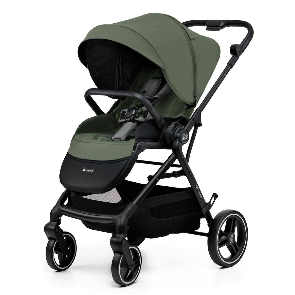 KINDERKRAFT Poussette 2 en 1 avec nacelle, roues anti-crevaison et accessoires