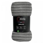 SOLEIL D'OCRE Plaid flanelle et velours HIMALAYA ecru, par Soleil d'ocre. Coloris disponibles : Gris