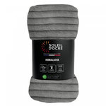 SOLEIL D'OCRE Plaid flanelle et velours HIMALAYA ecru, par Soleil d'ocre. Coloris disponibles : Gris