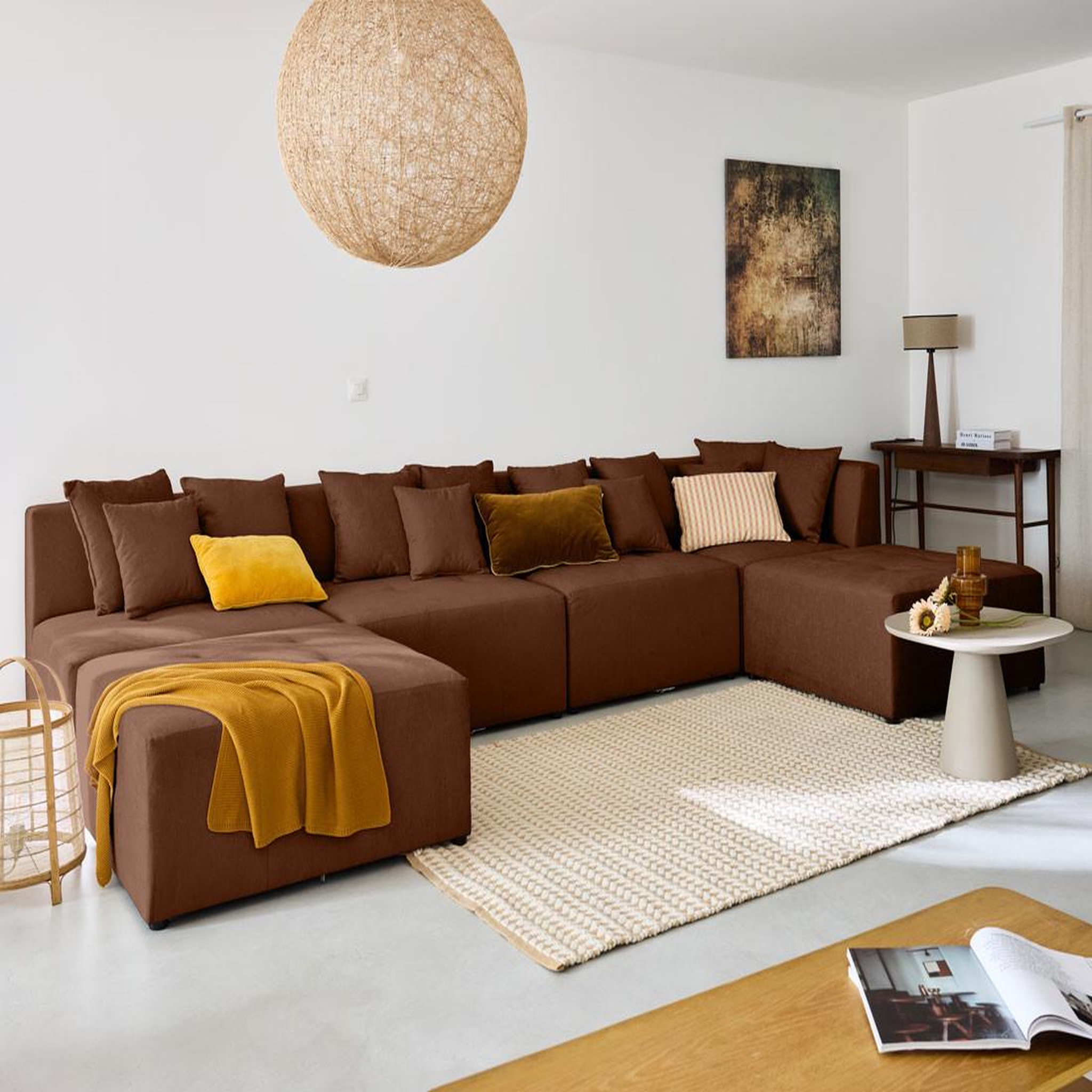 Voir la diapositive 3 : LISA DESIGN Amalfi - pouf modulable - en tissu