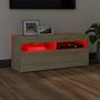 Voir la diapositive 5 : VIDAXL Meuble TV avec lumieres LED chene sonoma 90x35x40 cm
