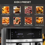 Voir la diapositive 5 : HOMCOM Friteuse à air 2700W - air fryer - double compartiment 8,5L - 8 programmes, température réglable, timer, 2 paniers - noir