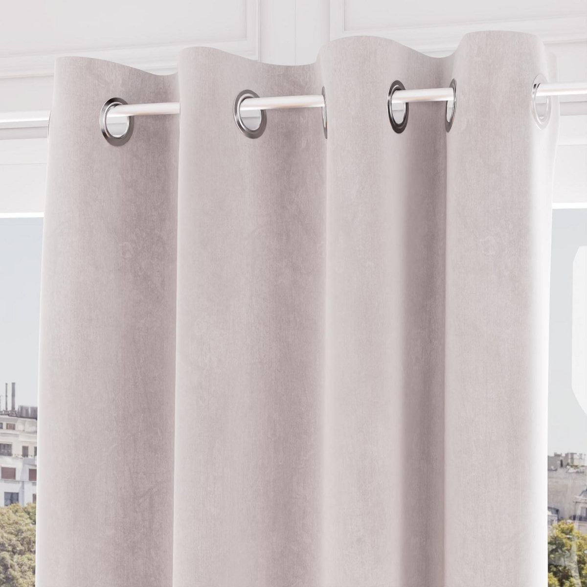 SOLEIL D'OCRE Rideau oeillets en velours VELVET, par Soleil d'ocre