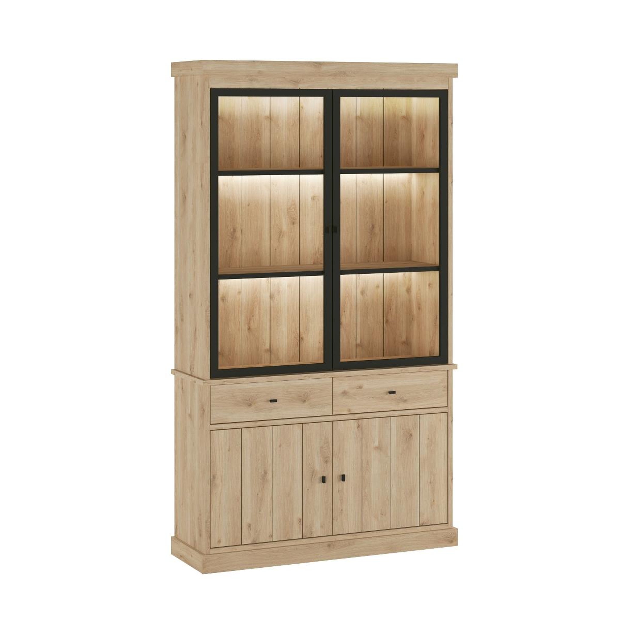 JLC KREATION Vitrine moderne en bois 2 portes vitrées valentine
