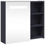 Voir la diapositive 2 : VIDAXL Armoire de salle de bain a miroir avec LED gris 60x13x52 cm