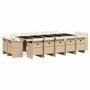 Voir la diapositive 2 : VIDAXL Ensemble a manger de jardin et coussins 15 pcs beige