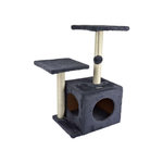 LOVE STORY Arbre à chat Tom avec niche et jouet - Gris anthracite