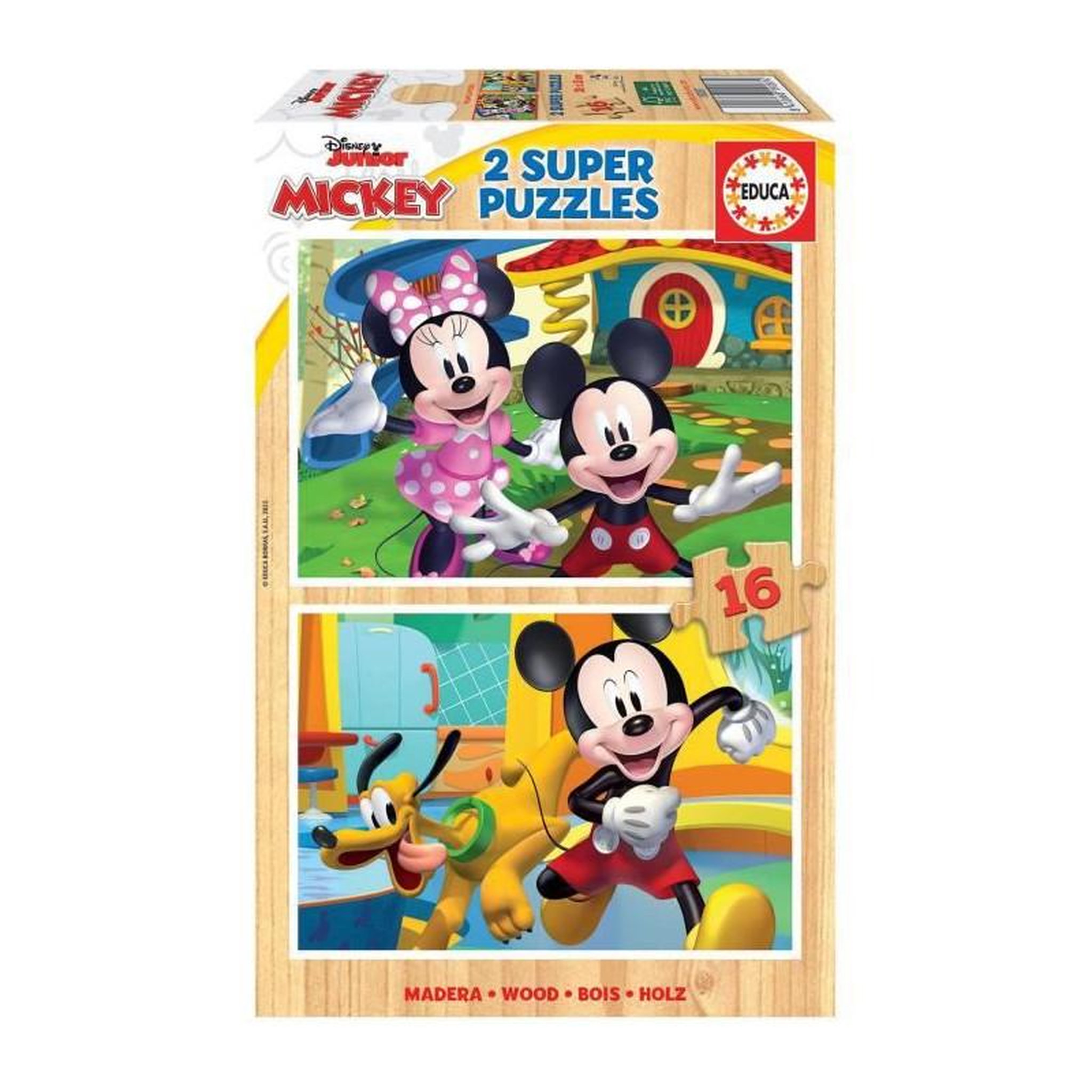EDUCA MICKEY & MINNIE - 2 puzzles en bois