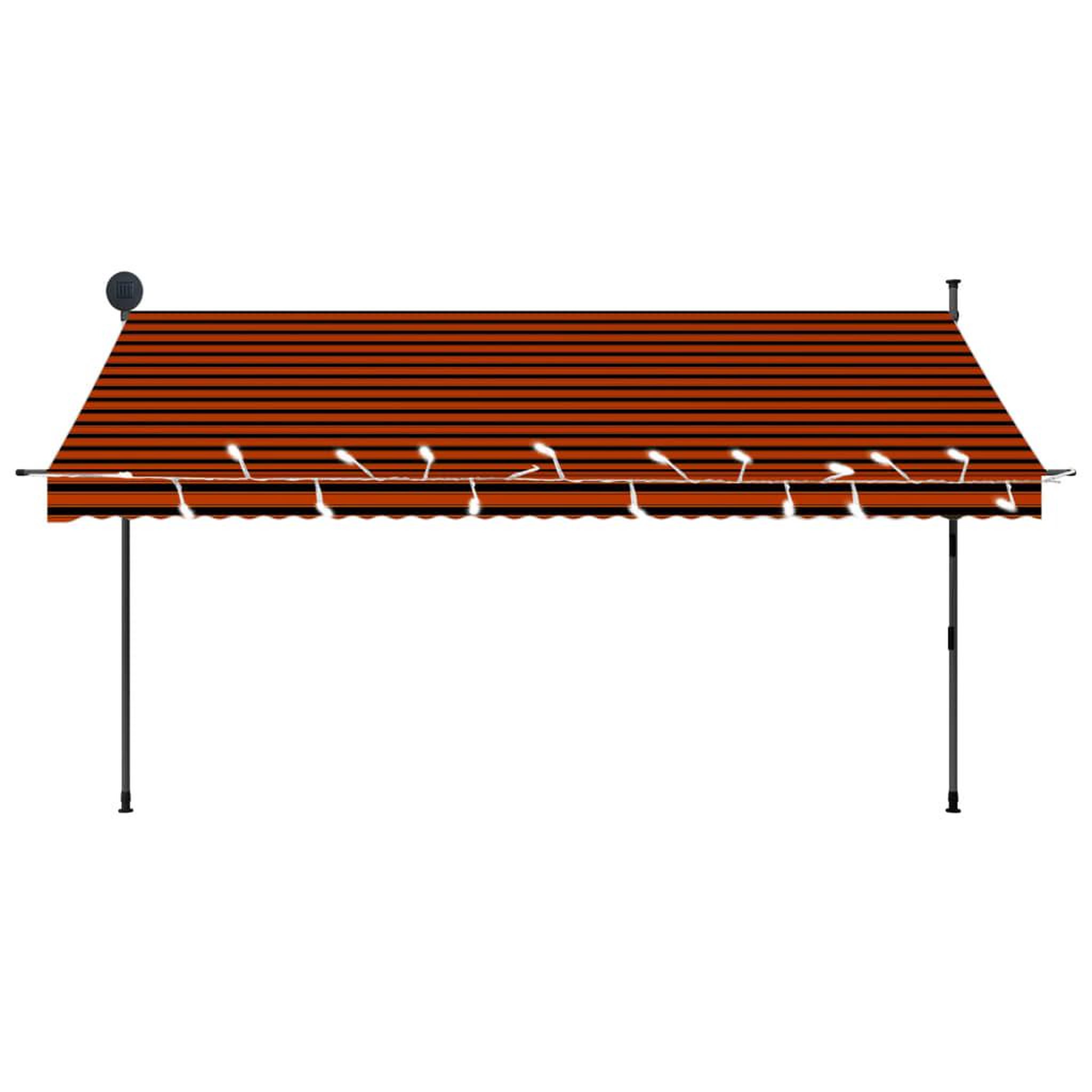 Voir la diapositive 4 : VIDAXL Auvent manuel retractable avec LED 350 cm Orange et marron