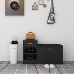 VIDAXL Banc à chaussures Noir brillant 94,5x31x57 cm Aggloméré