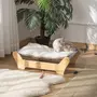 PAWHUT Lit pour chien chat hamac chien chat avec coussin peluche douce châssis bois de pin
