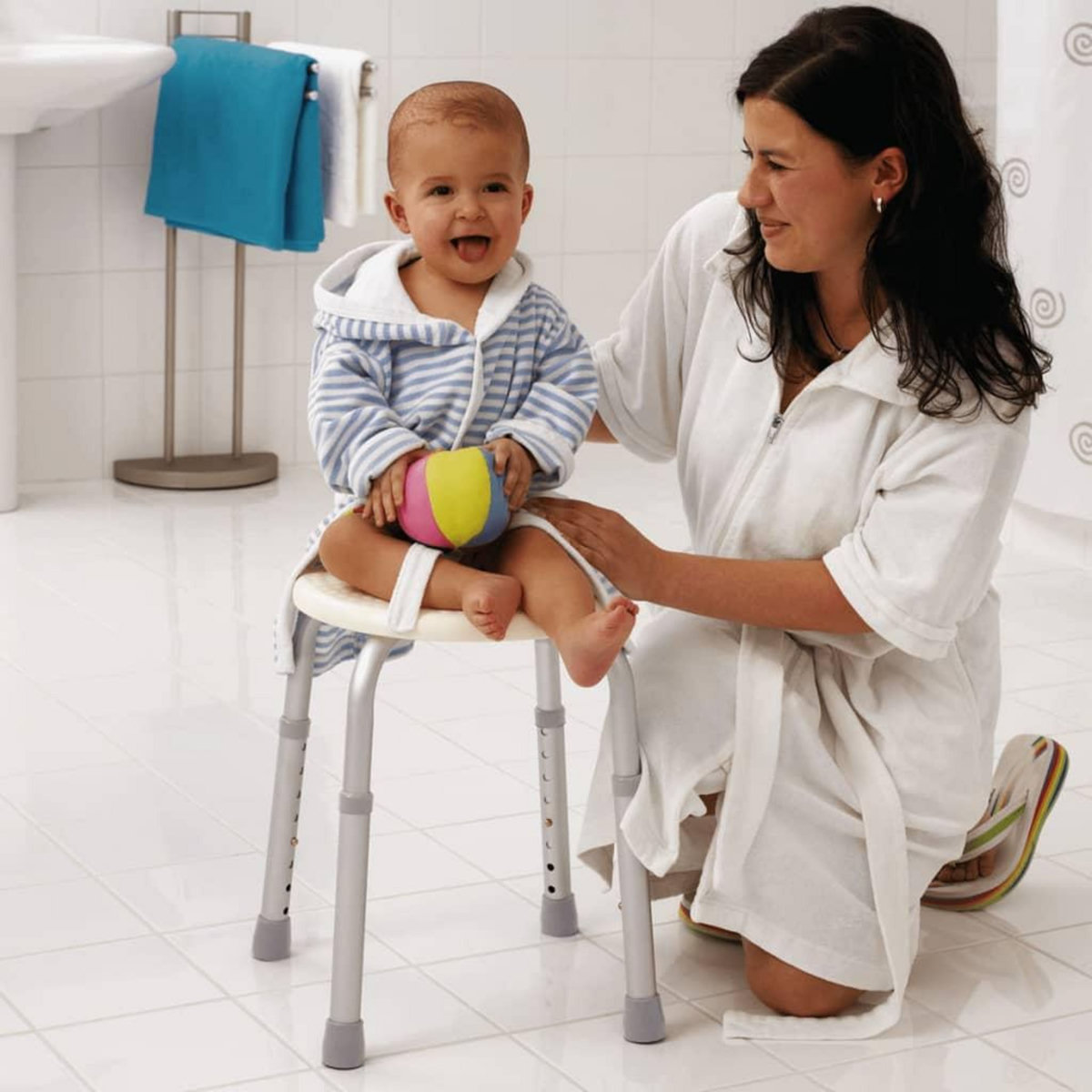 RIDDER RIDDER Tabouret de salle de bain rond Blanc 110 kg A00603101