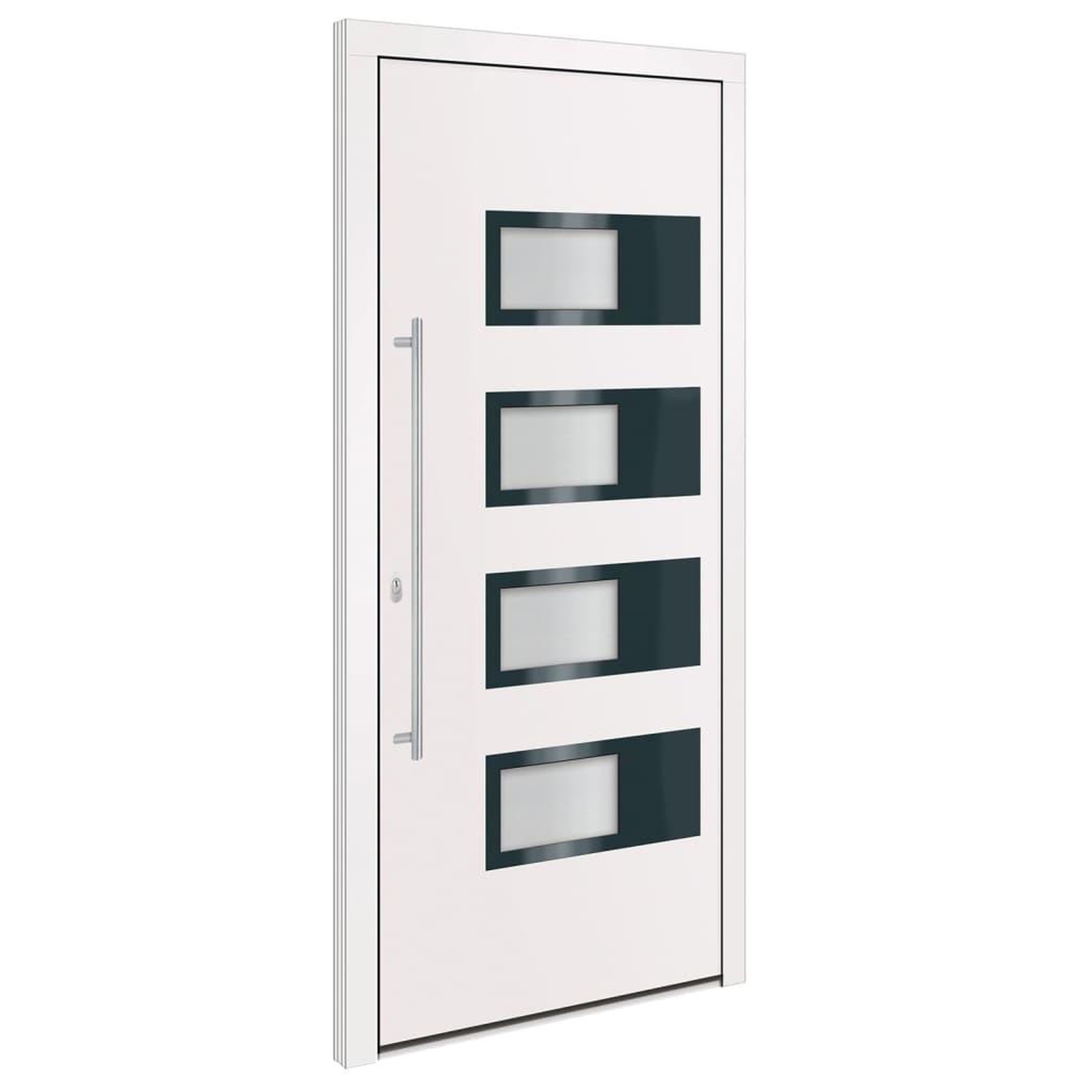 Voir la diapositive 2 : VIDAXL Porte d'entree Blanc 100x210 cm Aluminium et PVC
