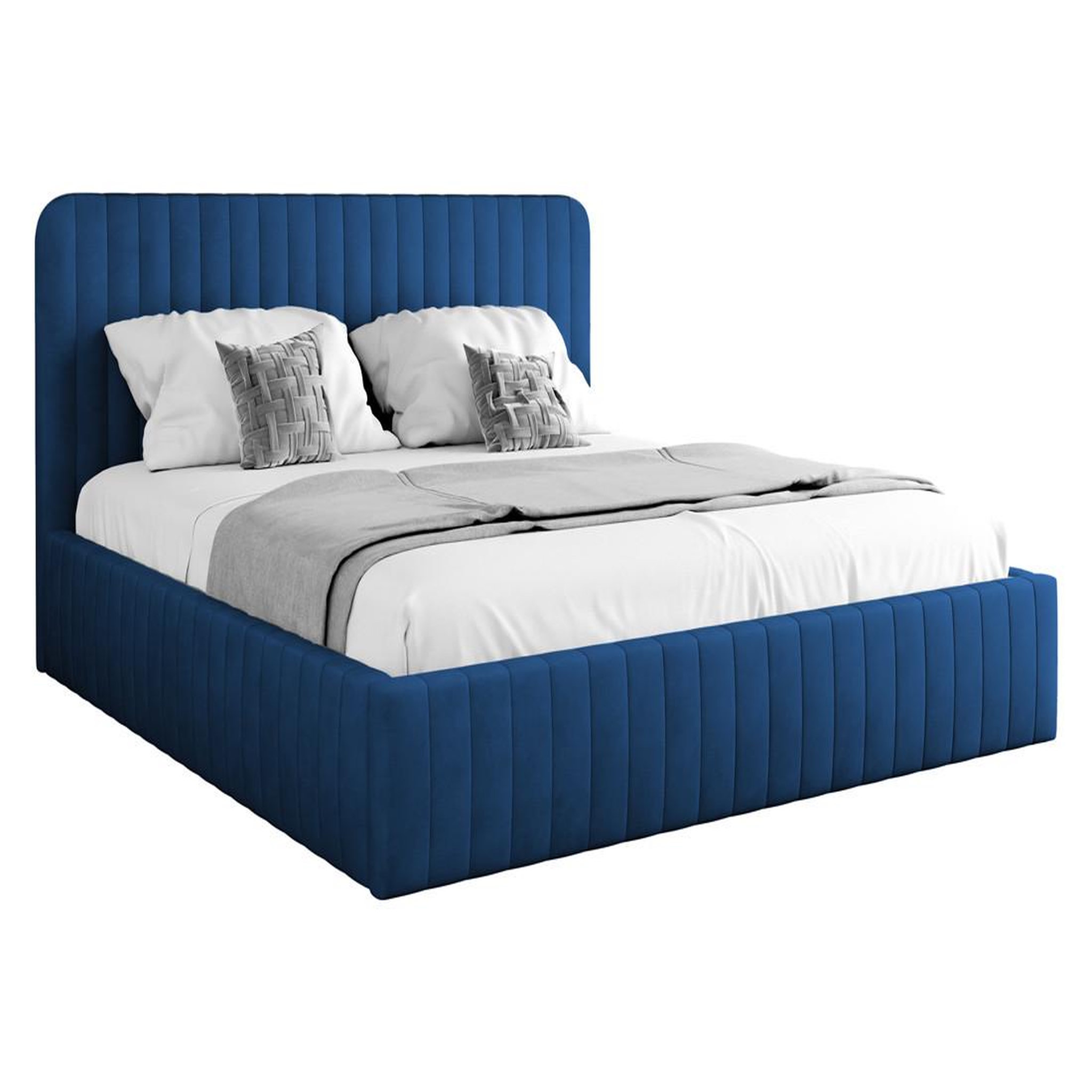 Voir la diapositive 2 : BEST MOBILIER Stuart - lit coffre - 180x200 cm - sommier inclus - en velours