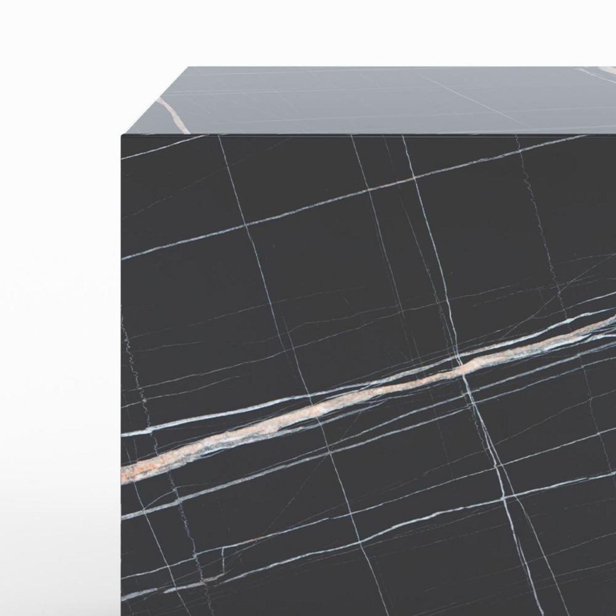 Rendez vous déco Table d'appoint effet marbre blanche - Lison