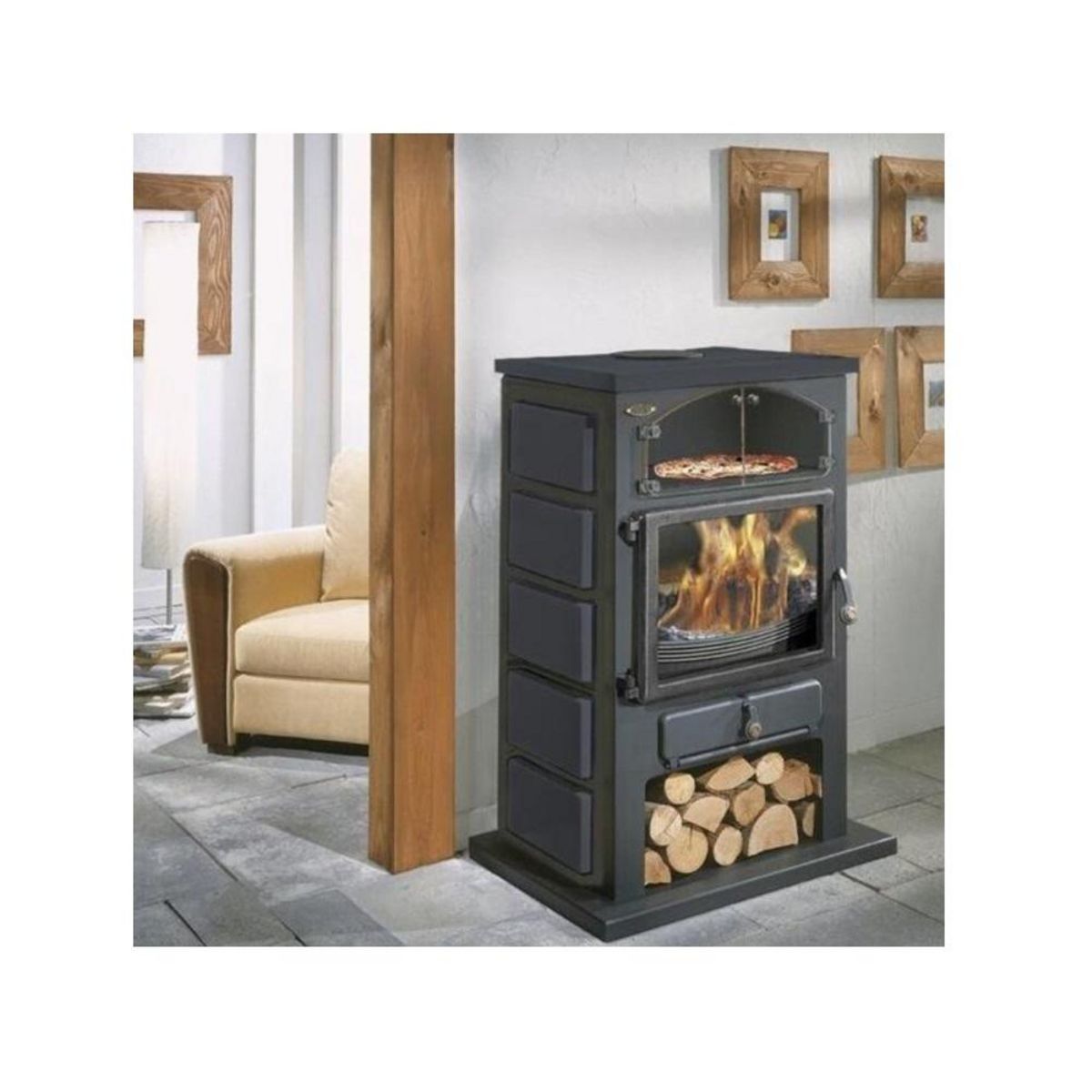 Godin Poêle à bois fonte 12kw peint anthracite - 350104000053