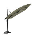 JARDIDECO Parasol déportée carré inclinable 5 positions Vert chiné - 3 x 3 m - Jardideco
