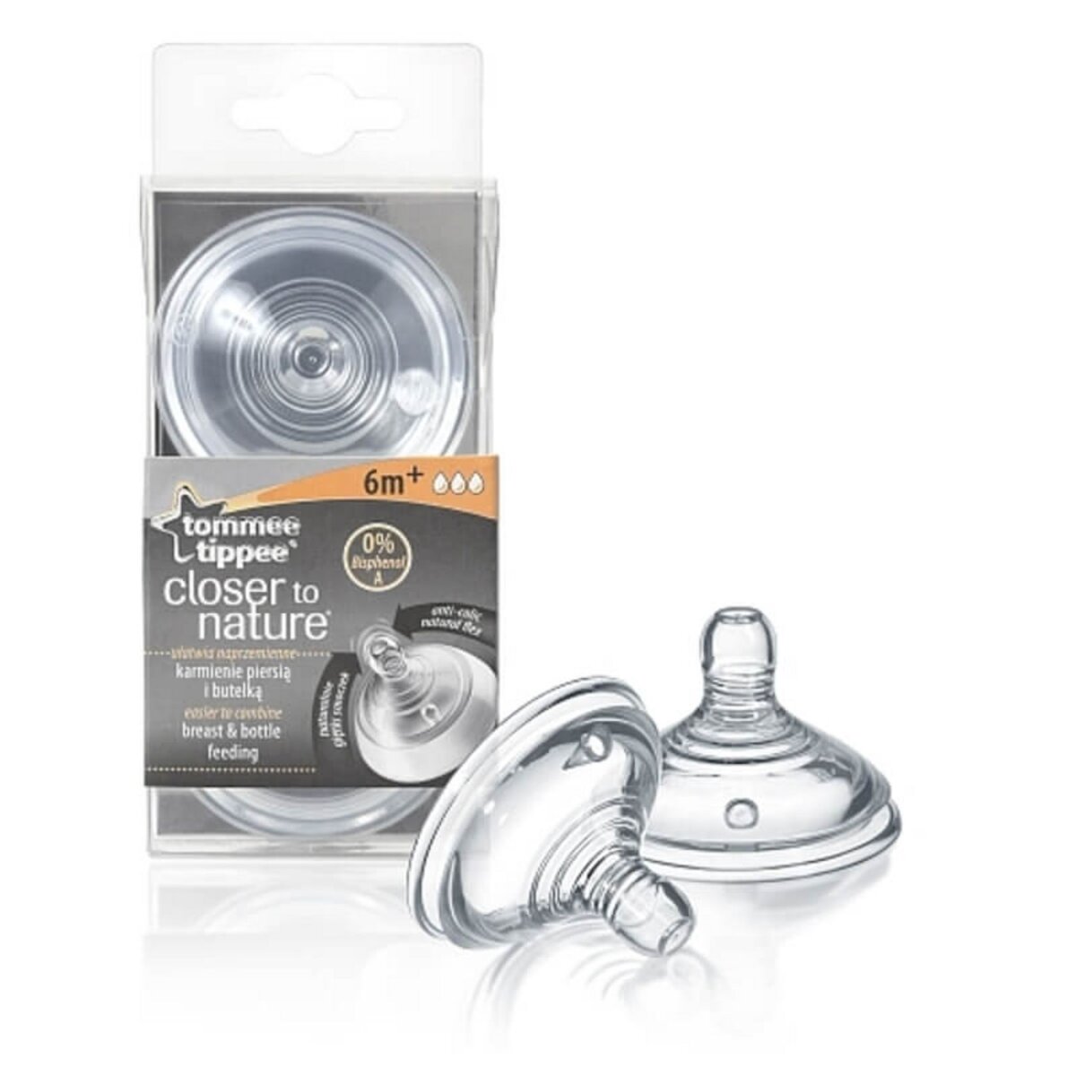 TOMMEE TIPPEE CLOSE TO NATURE 2 TETINES DEBIT RAPIDE 6M+