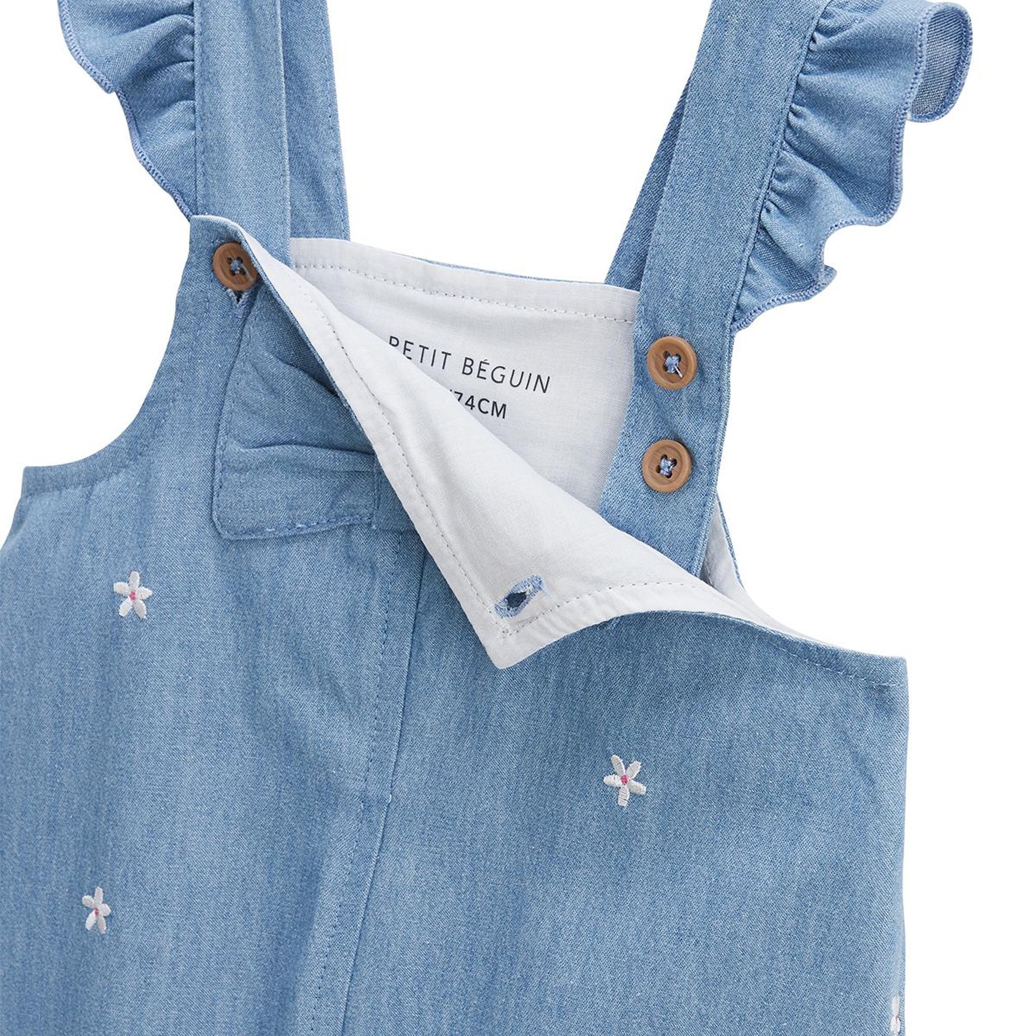 Voir la diapositive 2 : Petit Béguin Salopette bébé en chambray Ciao Milano