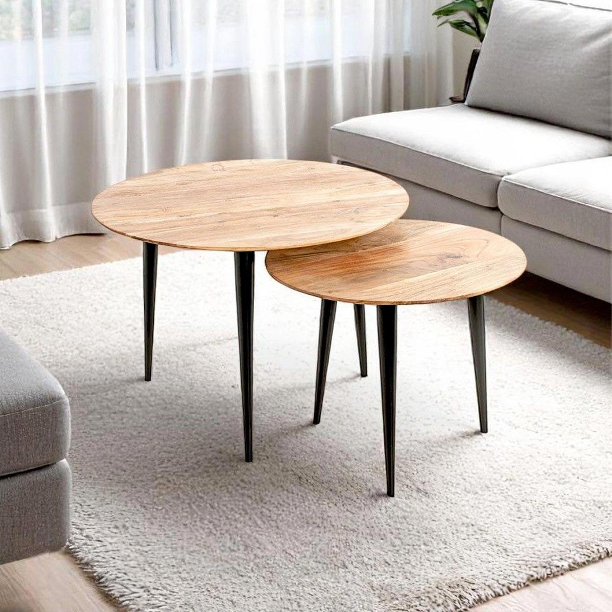 Voir la diapositive 3 : Paris Prix Table basse en bois  ciotat  50cm naturel & noir