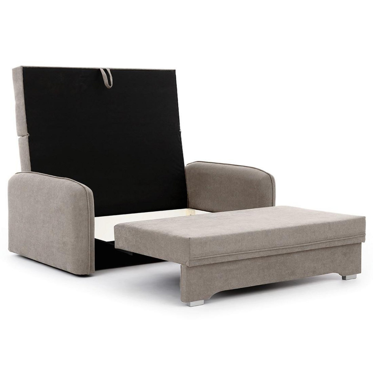 BEST MOBILIER Michelle - canapé droit 3 places convertible avec coffre en velours