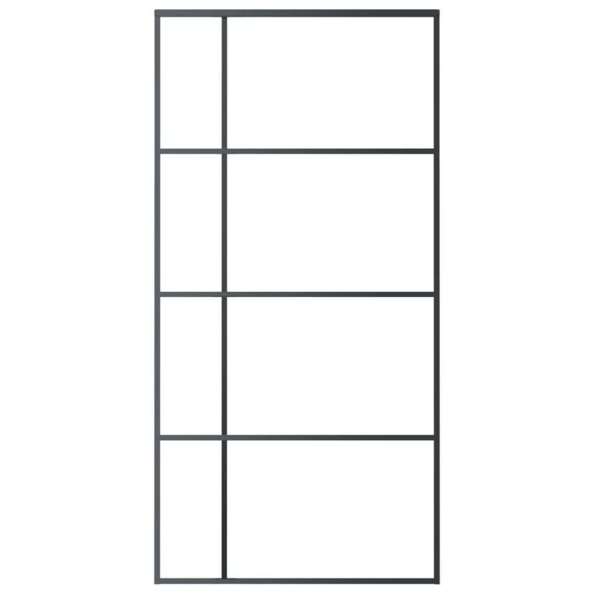 VIDAXL Porte coulissante Verre ESG depoli aluminium 102,5x205 cm Noir