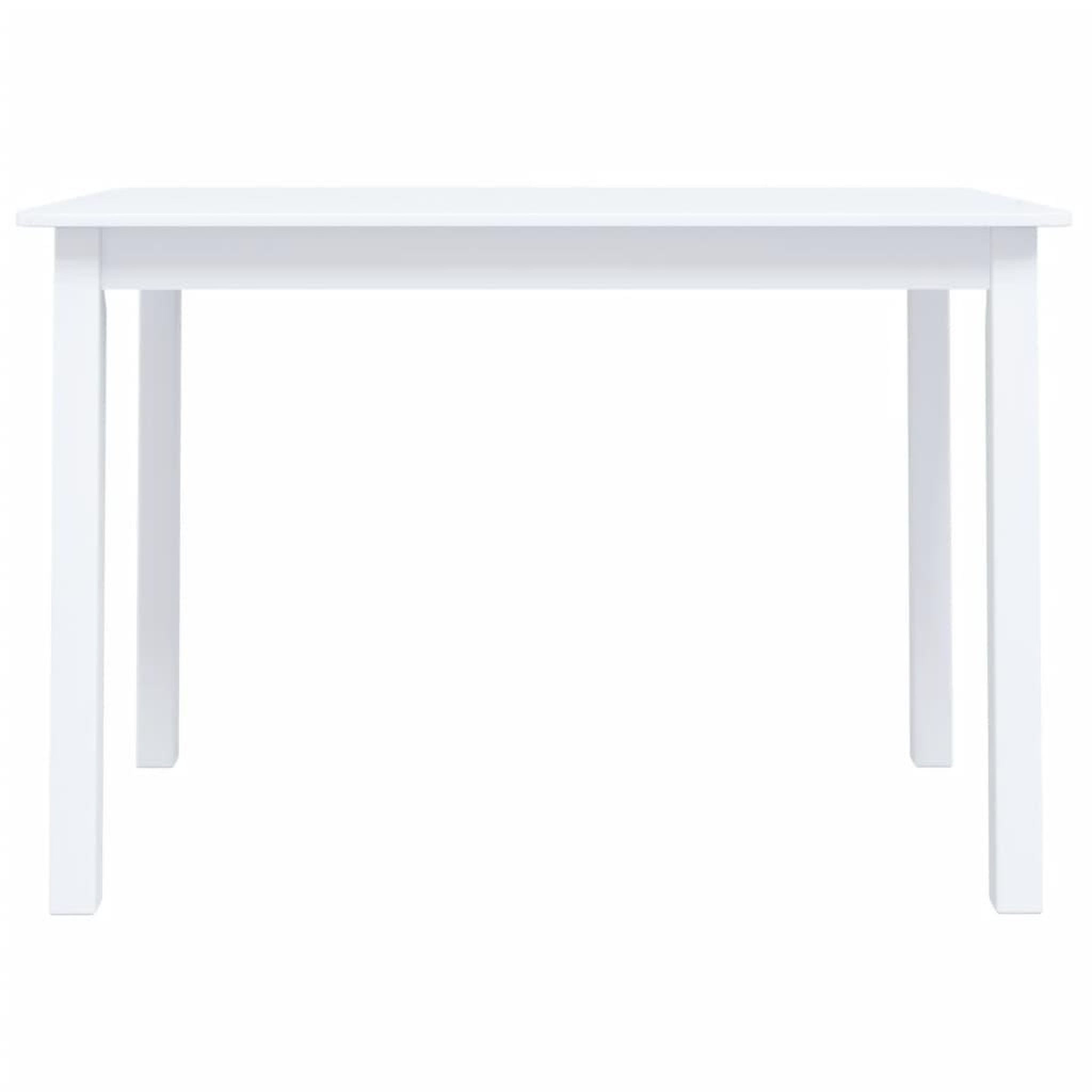 Voir la diapositive 3 : VIDAXL Table a manger Blanc 114x71x75 cm Bois d'hevea massif