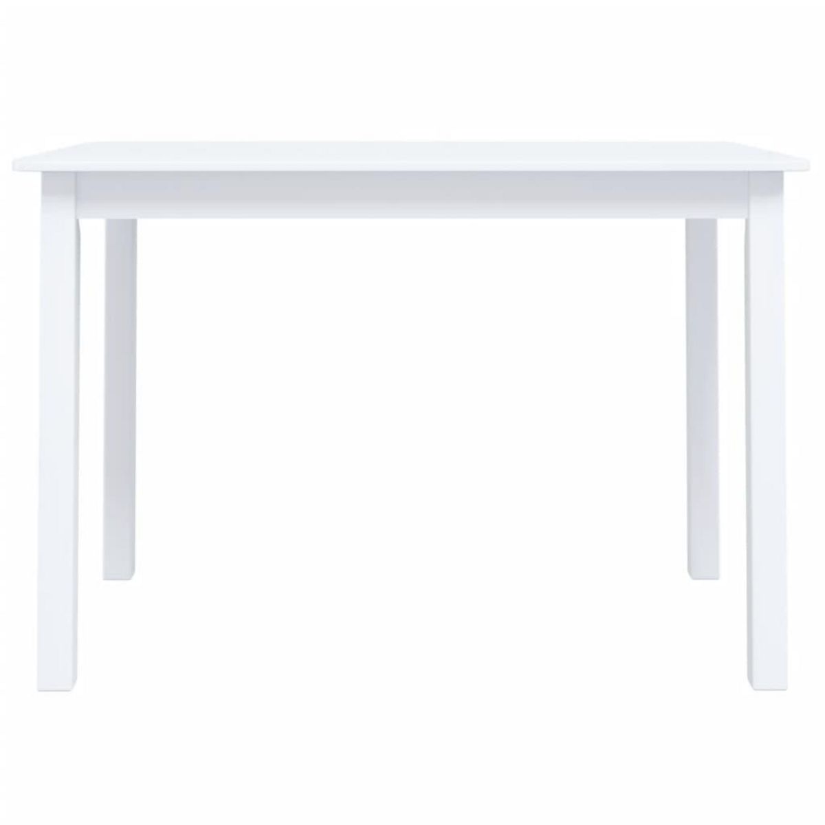 VIDAXL Table a manger Blanc 114x71x75 cm Bois d'hevea massif