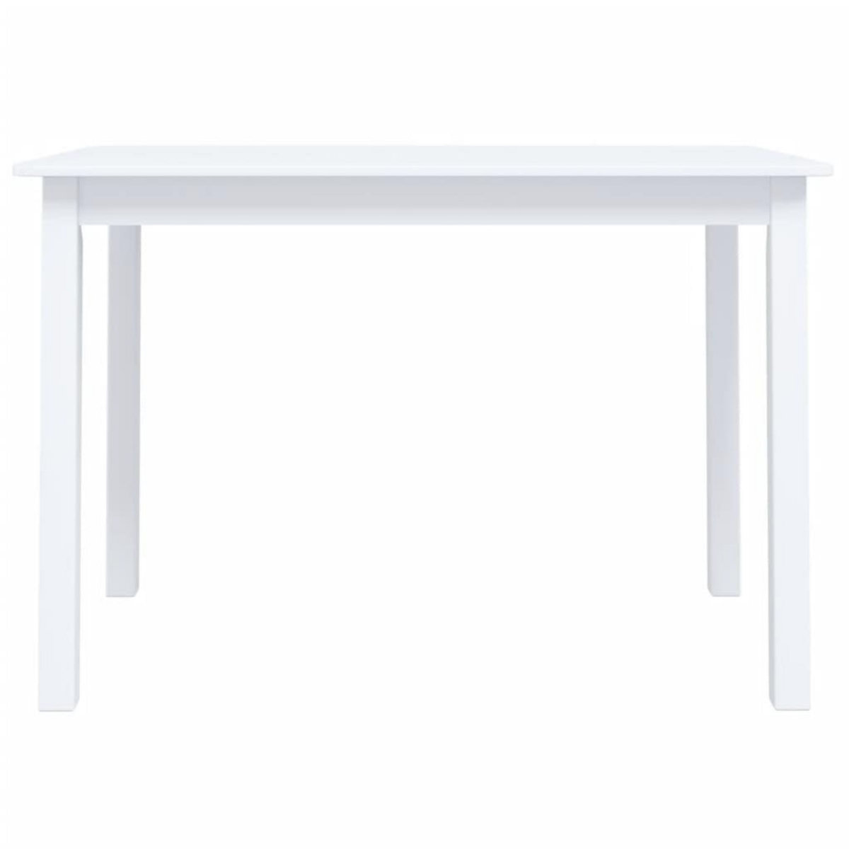 VIDAXL Table a manger Blanc 114x71x75 cm Bois d'hevea massif